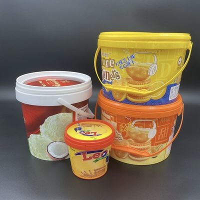 مادة PP طاسات ذات جودة غذائية بيضاء مضادة للانسكاب دلو مضاد للهواء مع غطاء
